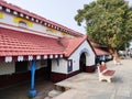 View of an old empty retro railway station reminding of British era in India.