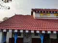 View of an old empty retro railway station reminding of British era in India.