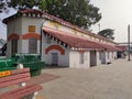 View of an old empty retro railway station reminding of British era in India.