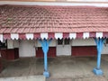 View of an old empty retro railway station reminding of British era in India.