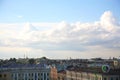 View of old European city from height of bird's flight. Saint Petersburg, Russia, Northern Europe.