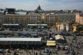 View of old European city from height of bird's flight. Saint Petersburg, Russia, Northern Europe.