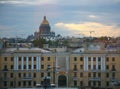 View of old European city from height of bird's flight. Saint Petersburg, Russia, Northern Europe.