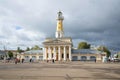 View of the old firehouse building with the watchtower. Susaninskaya square in the historic centre of Kostroma Royalty Free Stock Photo