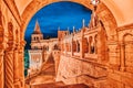 View on the Old Fisherman Bastion in Budapest. Night time Royalty Free Stock Photo