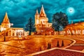 View on the Old Fisherman Bastion in Budapest. Night time Royalty Free Stock Photo