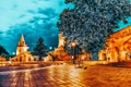 View on the Old Fisherman Bastion in Budapest. Night time Royalty Free Stock Photo