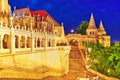 View on the Old Fisherman Bastion in Budapest. Royalty Free Stock Photo