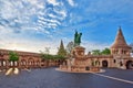 View on the Old Fisherman Bastion in Budapest. Statue Saint Istvan Royalty Free Stock Photo