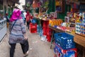 TETOUAN, MOROCCO - MAY 24, 2017: View of the old food market in historical part of Tetouan in Northern Morocco Royalty Free Stock Photo