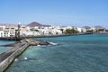 View from the old fortress Castillo de San Gabriel on the city of Arrecife, Lanzarote, Spain
