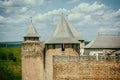 view of the old fortress with stone walls, Ukraine Khotyn Royalty Free Stock Photo