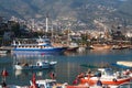 View of the old harbor in Alanya. Royalty Free Stock Photo