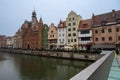 View of the old harbor of Gdansk in Poland. Royalty Free Stock Photo