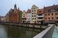 View of the old harbor of Gdansk in Poland. Royalty Free Stock Photo