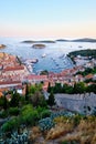 View of old harbor in Hvar town, Croatia Royalty Free Stock Photo
