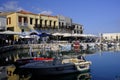 View of the old harbor in Rethymnon Royalty Free Stock Photo