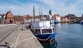 view of the old harbor in wismar baltic sea