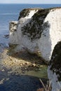 View of Old Harry Rocks at Handfast Point, on the Isle of Purbeck in Dorset Royalty Free Stock Photo