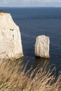 View of Old Harry Rocks at Handfast Point, on the Isle of Purbeck in Dorset Royalty Free Stock Photo