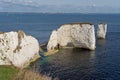 View of Old Harry Rocks at Handfast Point, on the Isle of Purbeck in Dorset Royalty Free Stock Photo