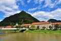 View of the old historical center of the town of Lasko and Savinja river