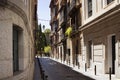 View of old, historical, narrow, typical street