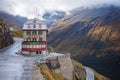 View of the old hotel in the Swiss Alps, Switzerland