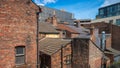 View of old houses and buildings in a community at Liverpool city centre