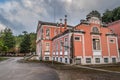 Torres Vedras PORTUGAL - March 20, 2022 - Exterior of colorful old mud bath building