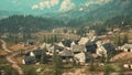 View on old Italian village in the Apennines mountains