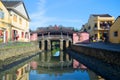 View of the old Japanese bridge on a Sunny morning. Hoi An, Vietnam Royalty Free Stock Photo