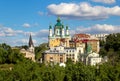 View of old Kyiv and St. Andrew`s Descent