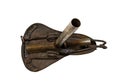 View of old leather Bicycle saddle Royalty Free Stock Photo