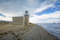 Old lighthouse near the canal of Corinth Royalty Free Stock Photo