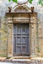 Old medieval door. Vertical Royalty Free Stock Photo