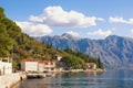 View of old Mediterranean town of Perast on the Bay of Kotor Adriatic Sea. Montenegro Royalty Free Stock Photo