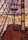 On merchant ship - 3D render