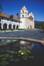 View of Old Mission Santa Barbara, Santa Barbara county, California, USA, summer sunny day Royalty Free Stock Photo