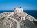 View of old Observation point near to the lighthouse of Capo Testa - travel destination - sardinia Royalty Free Stock Photo