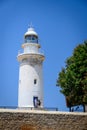view of the old Paphos lighthouse in Kato Archeologia Royalty Free Stock Photo