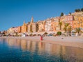 View on old part of Menton, Provence-Alpes-Cote d`Azur, France. Royalty Free Stock Photo