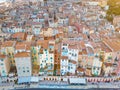 View on old part of Menton, Provence-Alpes-Cote d`Azur, France. Royalty Free Stock Photo