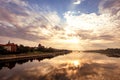 View of the old Polish town of Torun at dawn Royalty Free Stock Photo