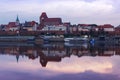 View of the old Polish town of Torun at dawn Royalty Free Stock Photo