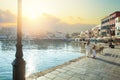View of the old port of Chania, Crete, Greece
