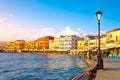 View of the old port of Chania, Crete, Greece.