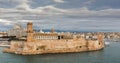 View of the old port and Fort Saint Jean in Marseille Royalty Free Stock Photo