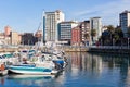 View on Old Port of Gijon and Yachts