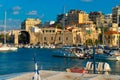 View of the old port of Herakleio of Crete in Greece Royalty Free Stock Photo